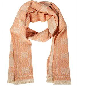 Gucci GG Jacquard Wool Scarf in Pink